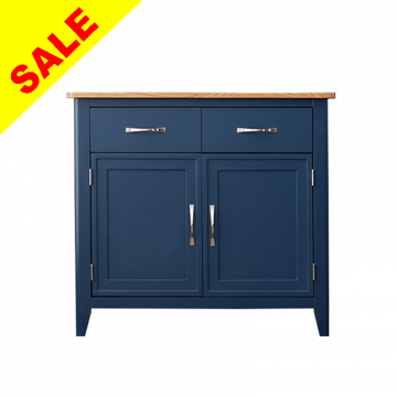 Blue Painted Small Sideboard with Oak
